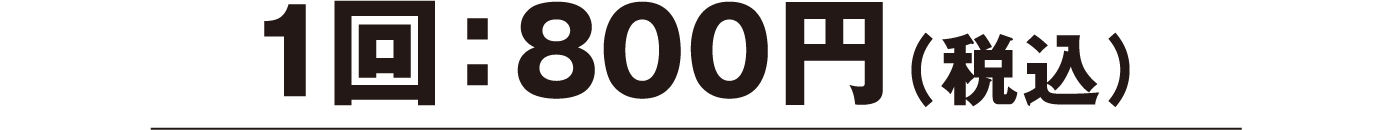 1回:800円（税込）